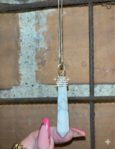 White Howlite Energy Necklace – Una Volta Jewelry